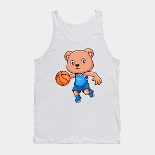 Basketball Bear Cute Cartoon Tank Top